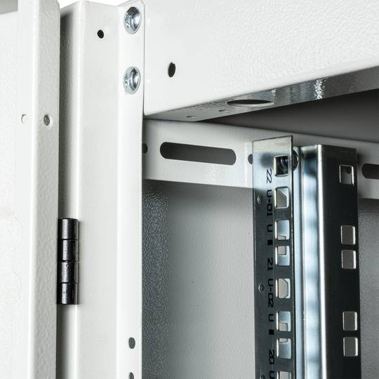 Rack cabinet 19'' standing 22U 600x1000x1081mm MobiRack by RackMatic White and tempered glass door