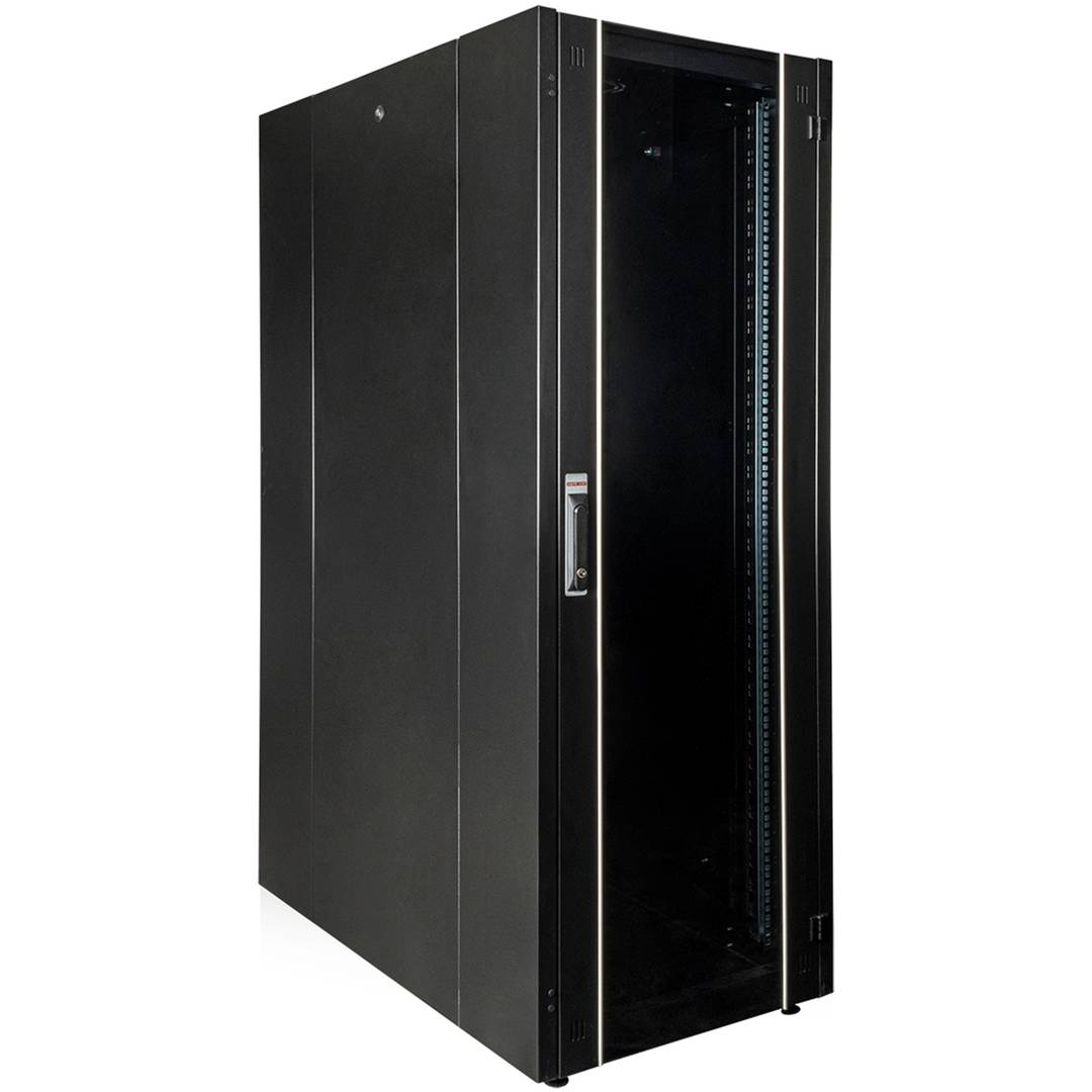 Armari rack 19'' de peu 32U 600x1000x1536mm MobiRack de RackMatic Negre i porta de vidre temperat