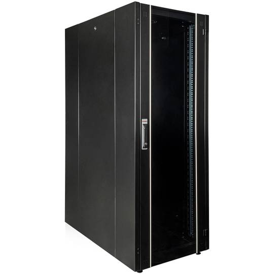 Armari rack 19'' de peu 32U 600x1000x1536mm MobiRack de RackMatic Negre i porta de vidre temperat