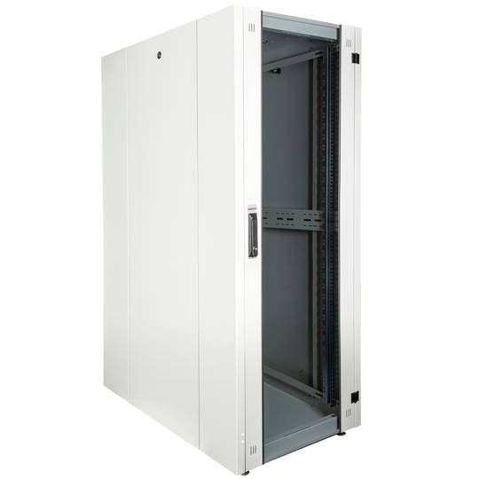 Rack cabinet 19'' standing 32U 600x1000x1536mm MobiRack by RackMatic White and tempered glass door
