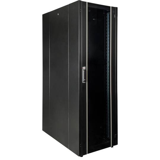 19'' staande rackkast 42U 600x1000x1980mm MobiRack van RackMatic Deur in zwart en gehard glas