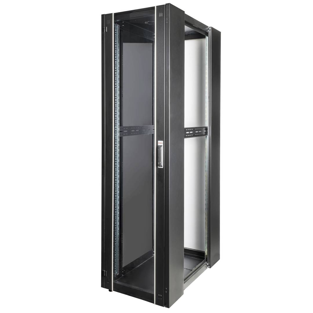 Armadio rack 19'' da terra 47U 600x1000x2202mm MobiRack di RackMatic Anta nera e vetro temperato