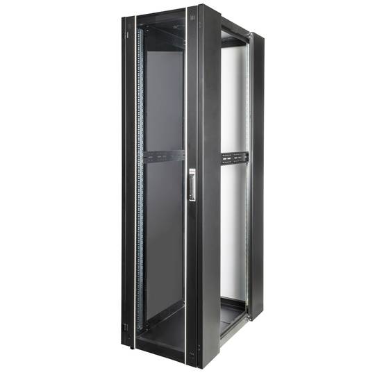 Armadio rack 19'' da terra 47U 600x1000x2202mm MobiRack di RackMatic Anta nera e vetro temperato