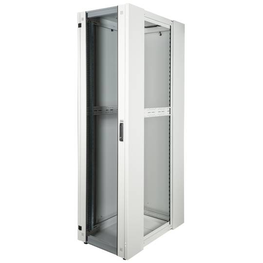 Szafa rack 19'' stojąca 47U 600x1000x2202mm MobiRack by RackMatic Białe i drzwi ze szkła hartowanego