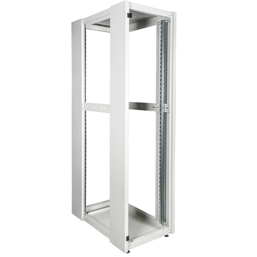 Szafa rack 19'' stojąca 47U 600x1000x2202mm MobiRack by RackMatic Białe i drzwi ze szkła hartowanego