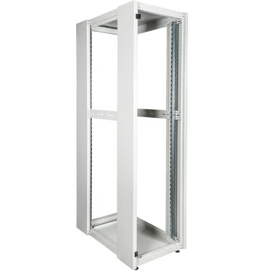 Szafa rack 19'' stojąca 47U 600x1000x2202mm MobiRack by RackMatic Białe i drzwi ze szkła hartowanego