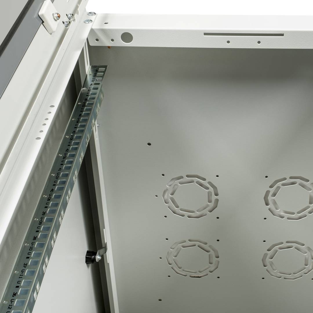 Szafa rack 19'' stojąca 47U 600x1000x2202mm MobiRack by RackMatic Białe i drzwi ze szkła hartowanego