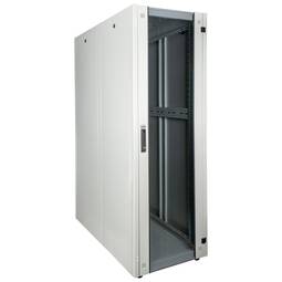 Rack cabinet 19'' standing 42U 600x1200x1980mm MobiRack by RackMatic White and tempered glass door