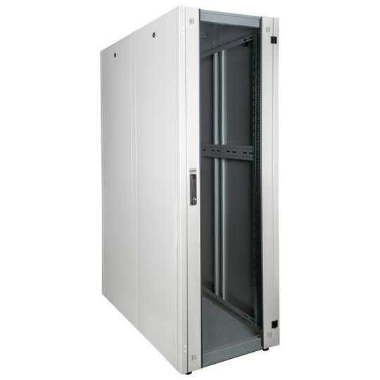 Armoire rack 19'' debout 42U 600x1200x1980mm MobiRack par RackMatic Blanc et porte verre trempé