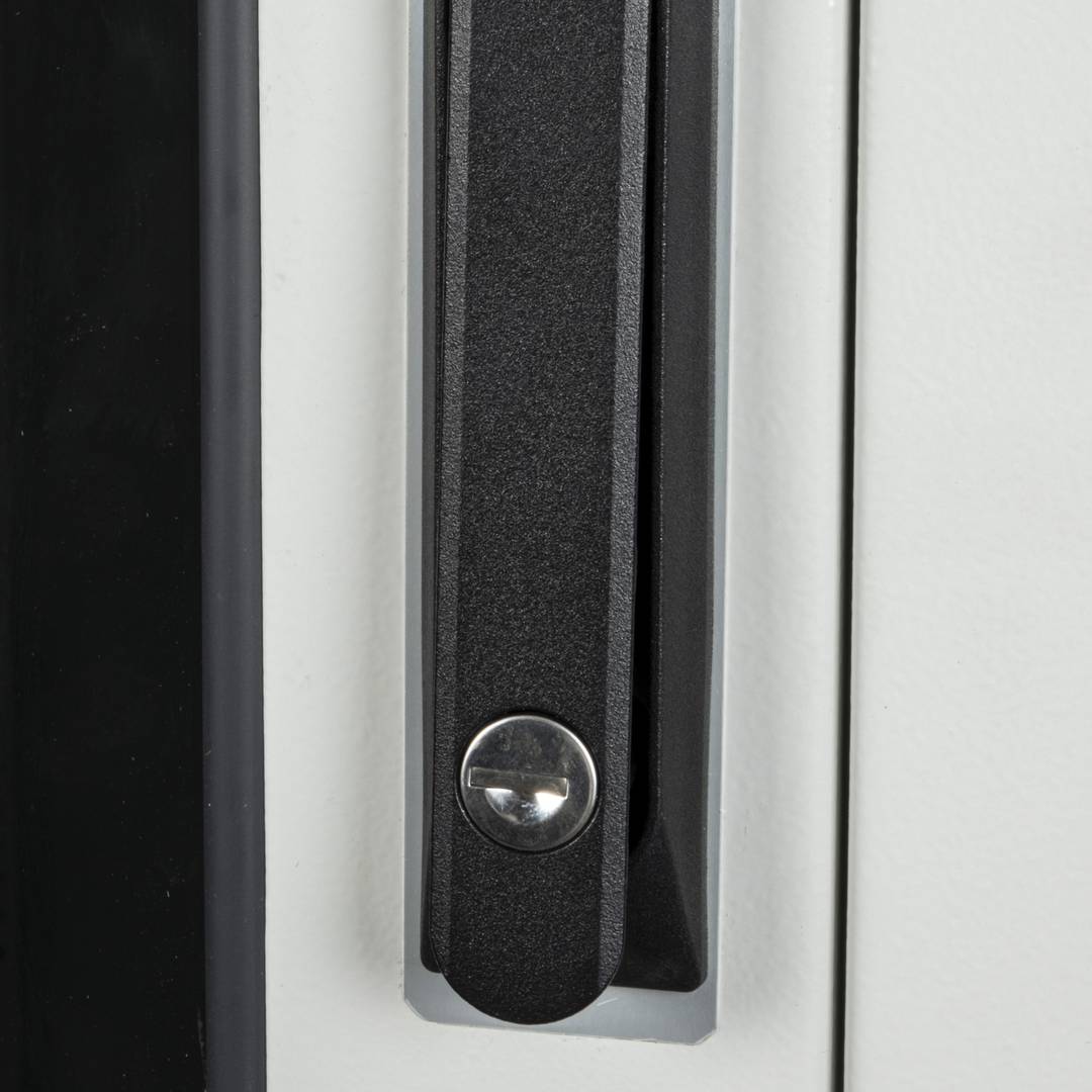 Armoire rack 19'' debout 42U 600x1200x1980mm MobiRack par RackMatic Blanc et porte verre trempé