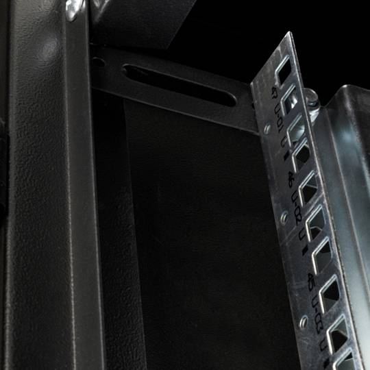 Szafa rack 19'' stojąca 47U 600x1200x2202mm MobiRack by RackMatic Czarna i drzwiczki ze szkła hartowanego