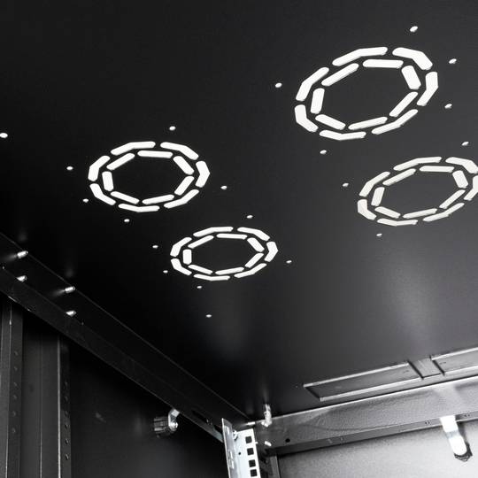 Szafa rack 19'' stojąca 47U 600x1200x2202mm MobiRack by RackMatic Czarna i drzwiczki ze szkła hartowanego