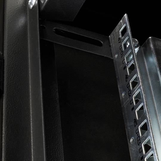 Szafa rack 19'' stojąca 47U 600x1200x2202mm MobiRack by RackMatic Czarna i drzwiczki ze szkła hartowanego