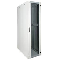 19'' standing rack cabinet 47U 600x1200x2202mm MobiRack by RackMatic White and tempered glass door