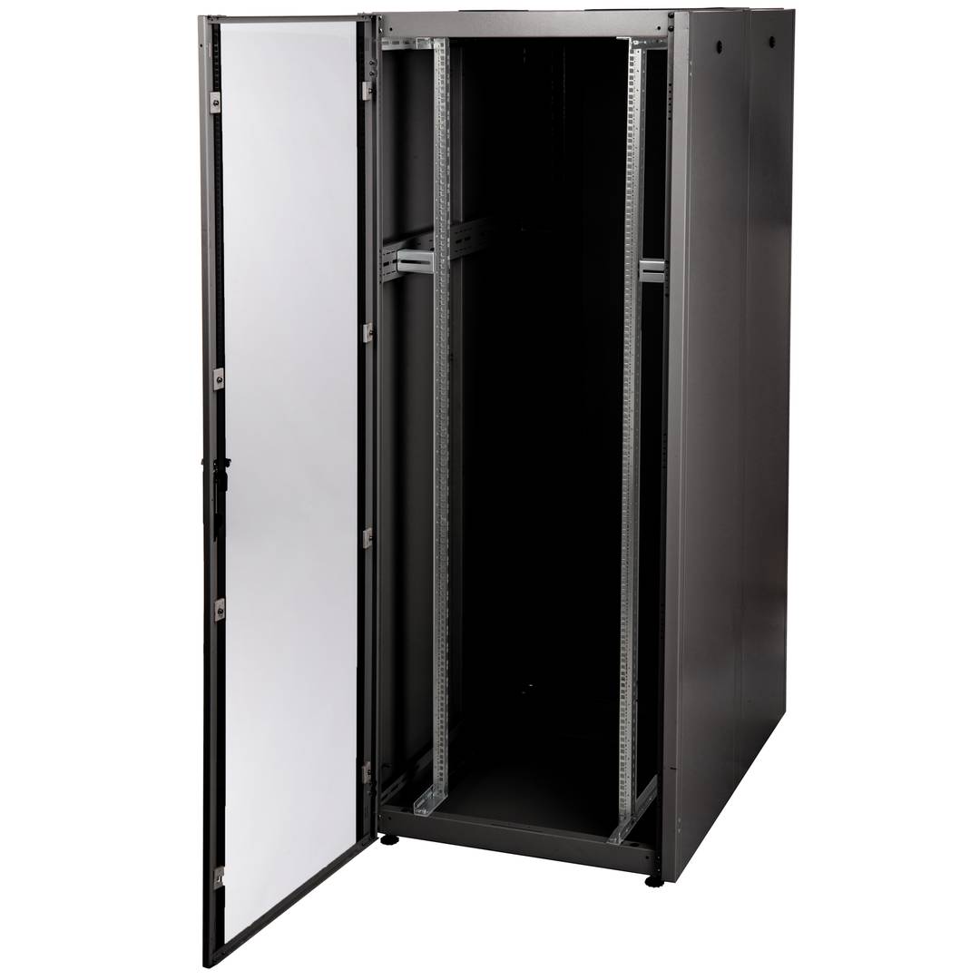 Armadio rack 19'' da terra 42U 800x1200x1980mm MobiRack di RackMatic Porta nera e in vetro temperato