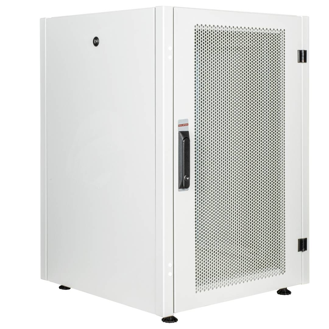 Armadio rack 19'' in piedi 16U 600x600x825mm MobiRack di RackMatic Bianco e porta in metallo forato