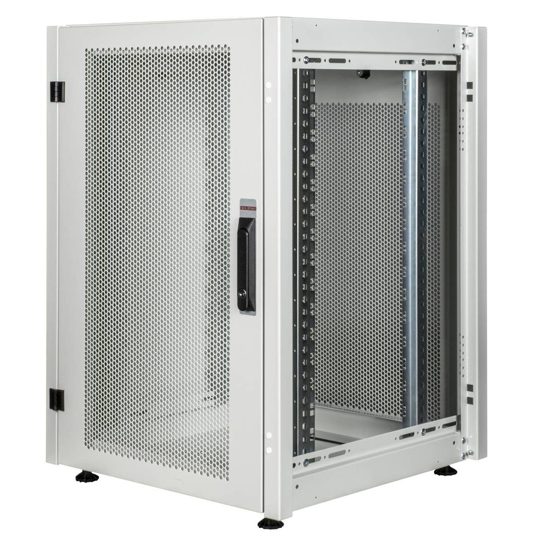 Armadio rack 19'' in piedi 16U 600x600x825mm MobiRack di RackMatic Bianco e porta in metallo forato