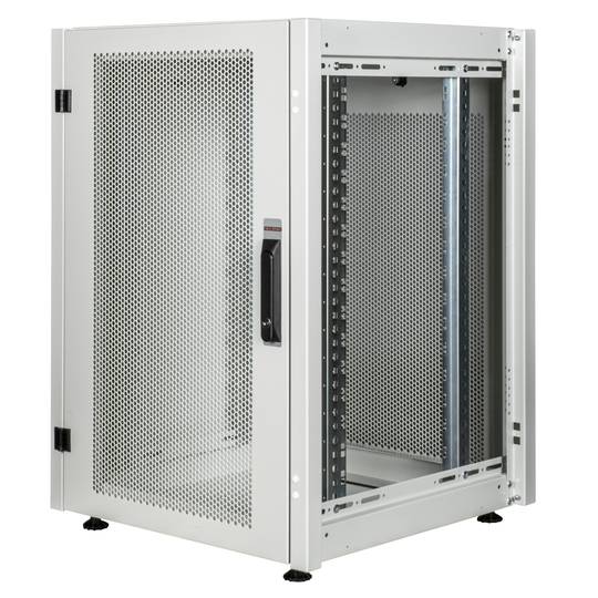 Armadio rack 19'' in piedi 16U 600x600x825mm MobiRack di RackMatic Bianco e porta in metallo forato