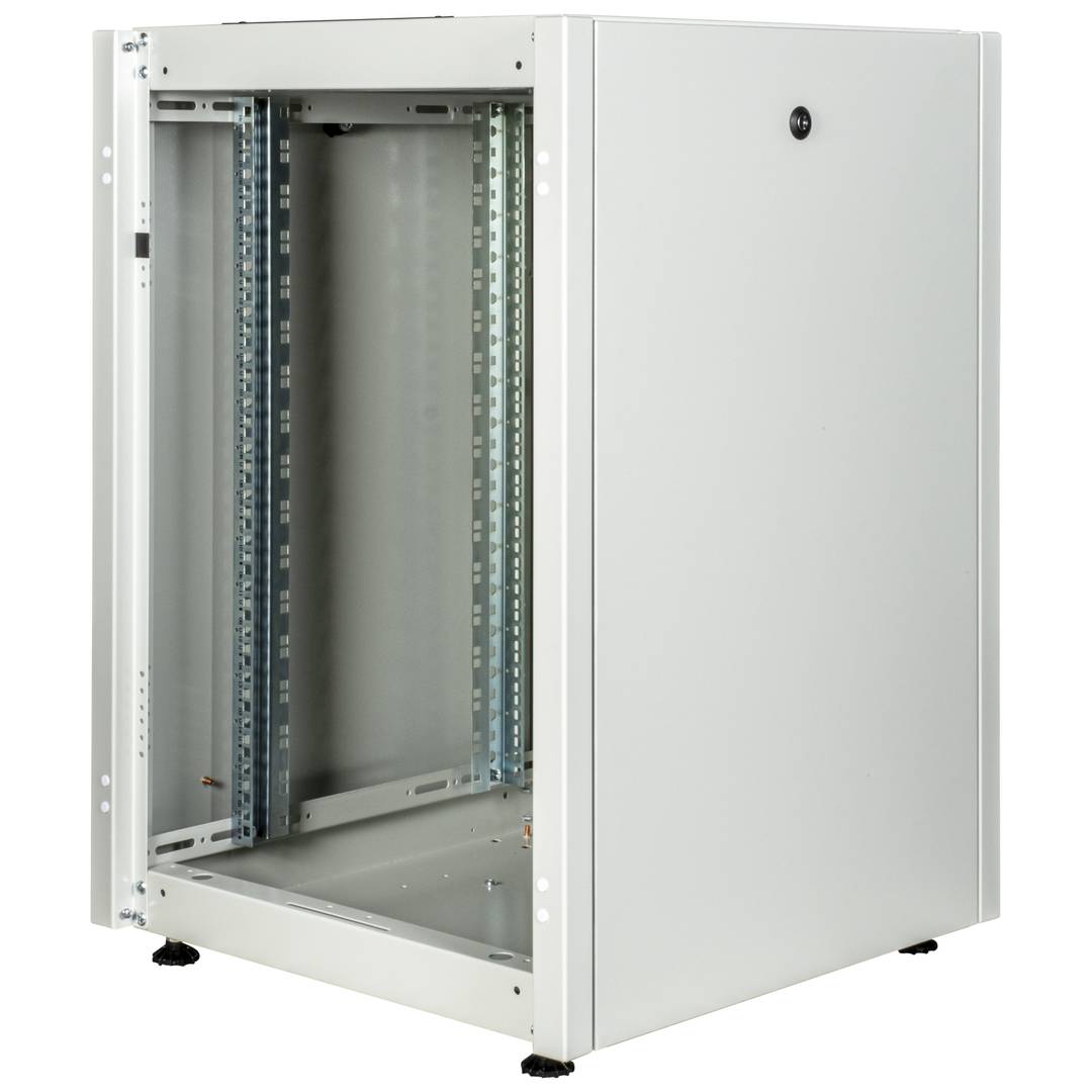 Armadio rack 19'' in piedi 16U 600x600x825mm MobiRack di RackMatic Bianco e porta in metallo forato
