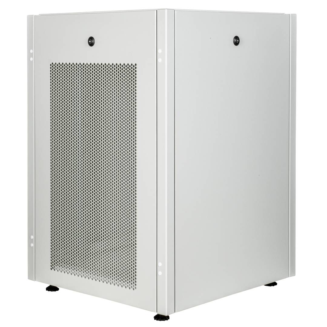 Armadio rack 19'' in piedi 16U 600x600x825mm MobiRack di RackMatic Bianco e porta in metallo forato