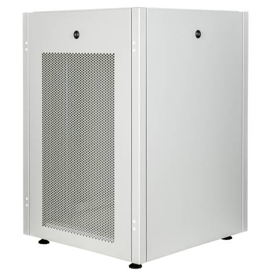 Armadio rack 19'' in piedi 16U 600x600x825mm MobiRack di RackMatic Bianco e porta in metallo forato