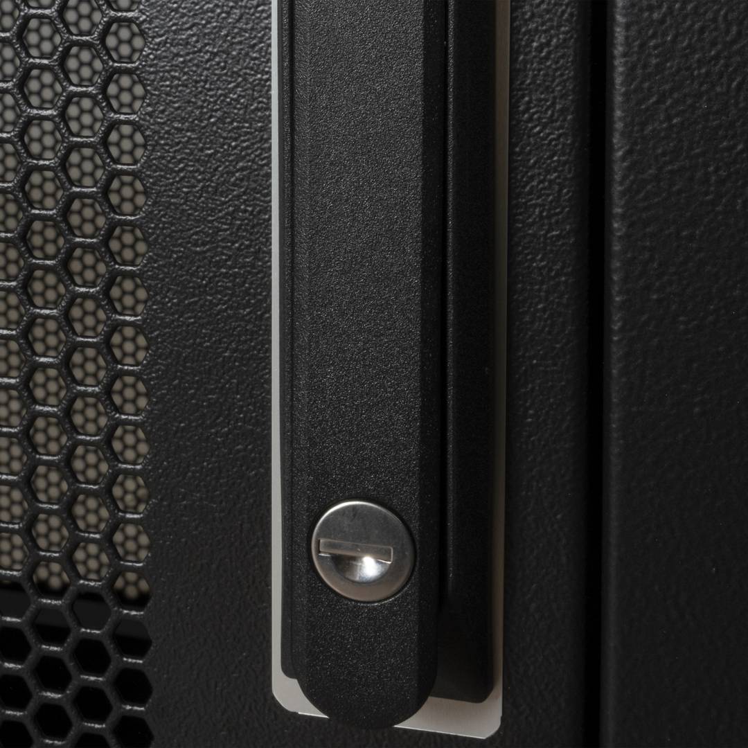 Armari rack 19'' de peu 22U 600x600x1081mm MobiRack de RackMatic Negre i porta de metall perforat