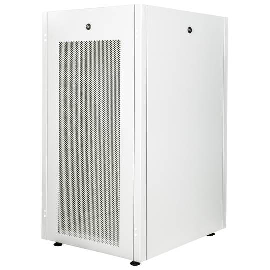 Szafa rack 19'' stojąca 22U 600x600x1081mm MobiRack by RackMatic Biała i drzwiczki metalowe perforowane