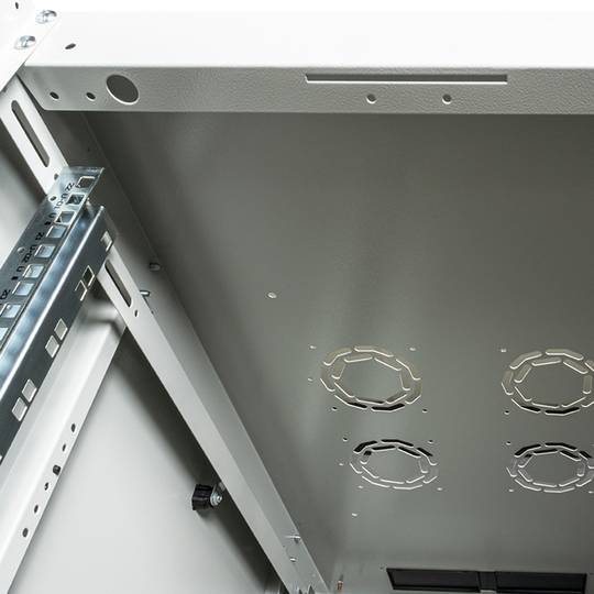 Szafa rack 19'' stojąca 22U 600x600x1081mm MobiRack by RackMatic Biała i drzwiczki metalowe perforowane