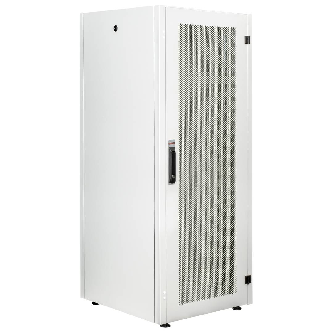 Armadio rack 19'' in piedi 32U 600x600x1536mm MobiRack di RackMatic Bianco e porta in metallo forato