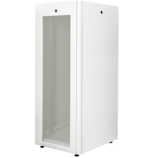 Armadio rack 19'' in piedi 32U 600x600x1536mm MobiRack di RackMatic Bianco e porta in metallo forato