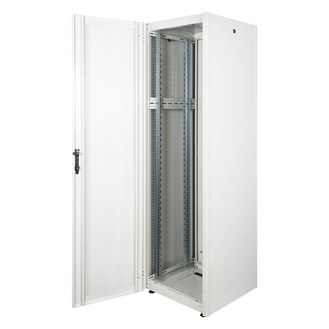 Rackkast 19'' staand 42U 600x600x1980mm MobiRack van RackMatic Witte en geperforeerde metalen deur