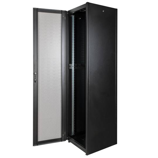 Armari rack 19'' de peu 47U 600x600x2202mm MobiRack de RackMatic Negre i porta de metall perforat