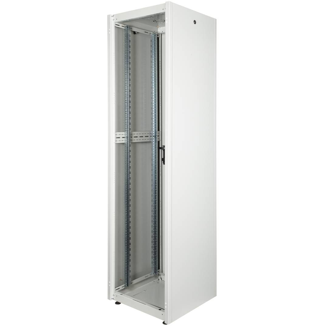 Armário rack 19'' 47U 600x600x2202mm MobiRack by RackMatic Branco e porta metálica perfurada