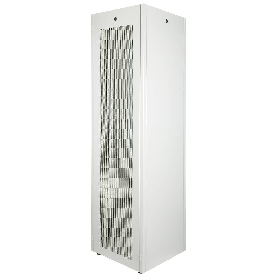 Armário rack 19'' 47U 600x600x2202mm MobiRack by RackMatic Branco e porta metálica perfurada
