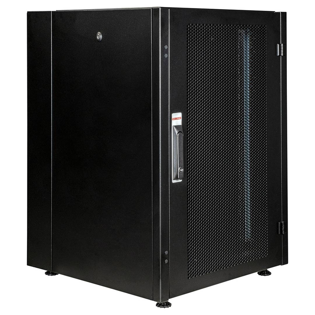 Rackkast 19'' staand 16U 600x800x825mm MobiRack van RackMatic Zwarte en geperforeerde metalen deur