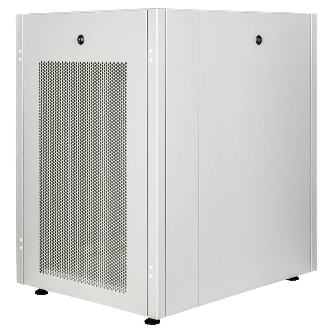Armario rack 19'' de pie 16U 600x800x825mm MobiRack de RackMatic Blanco y puerta de metal perforado