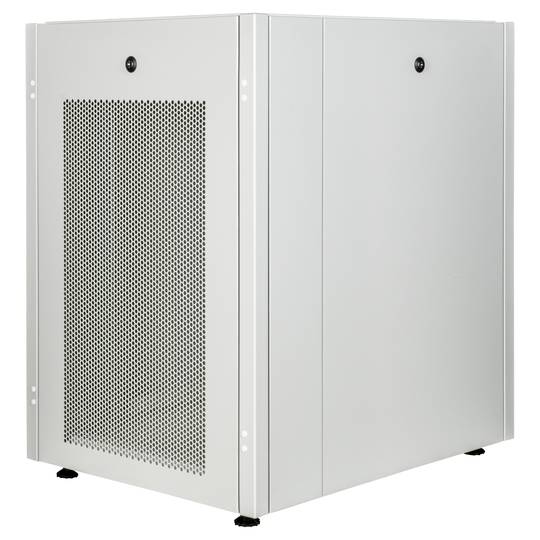 Armario rack 19'' de pie 16U 600x800x825mm MobiRack de RackMatic Blanco y puerta de metal perforado