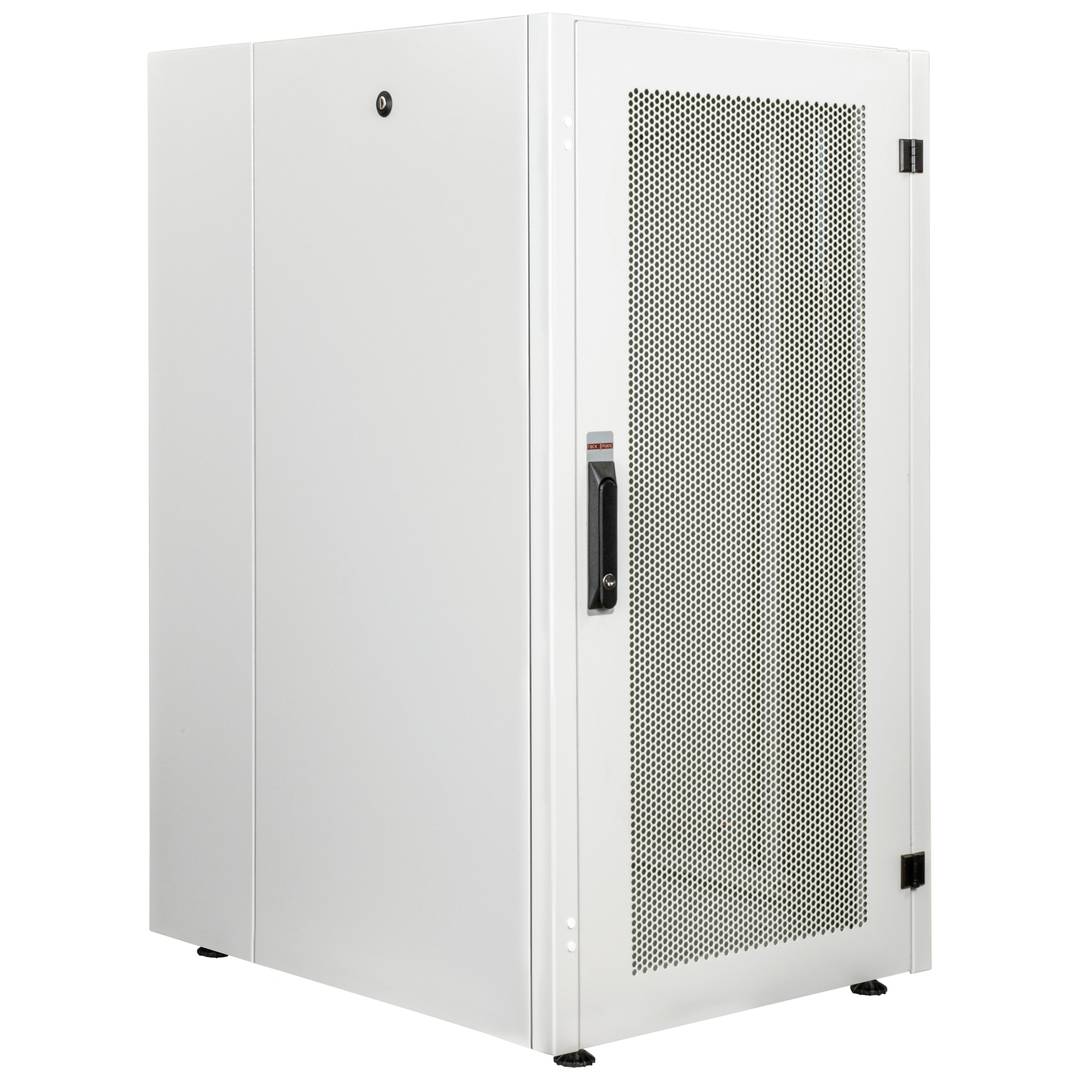 Armario rack 19'' de pie 22U 600x800x1081mm MobiRack de RackMatic Blanco y puerta de metal perforado