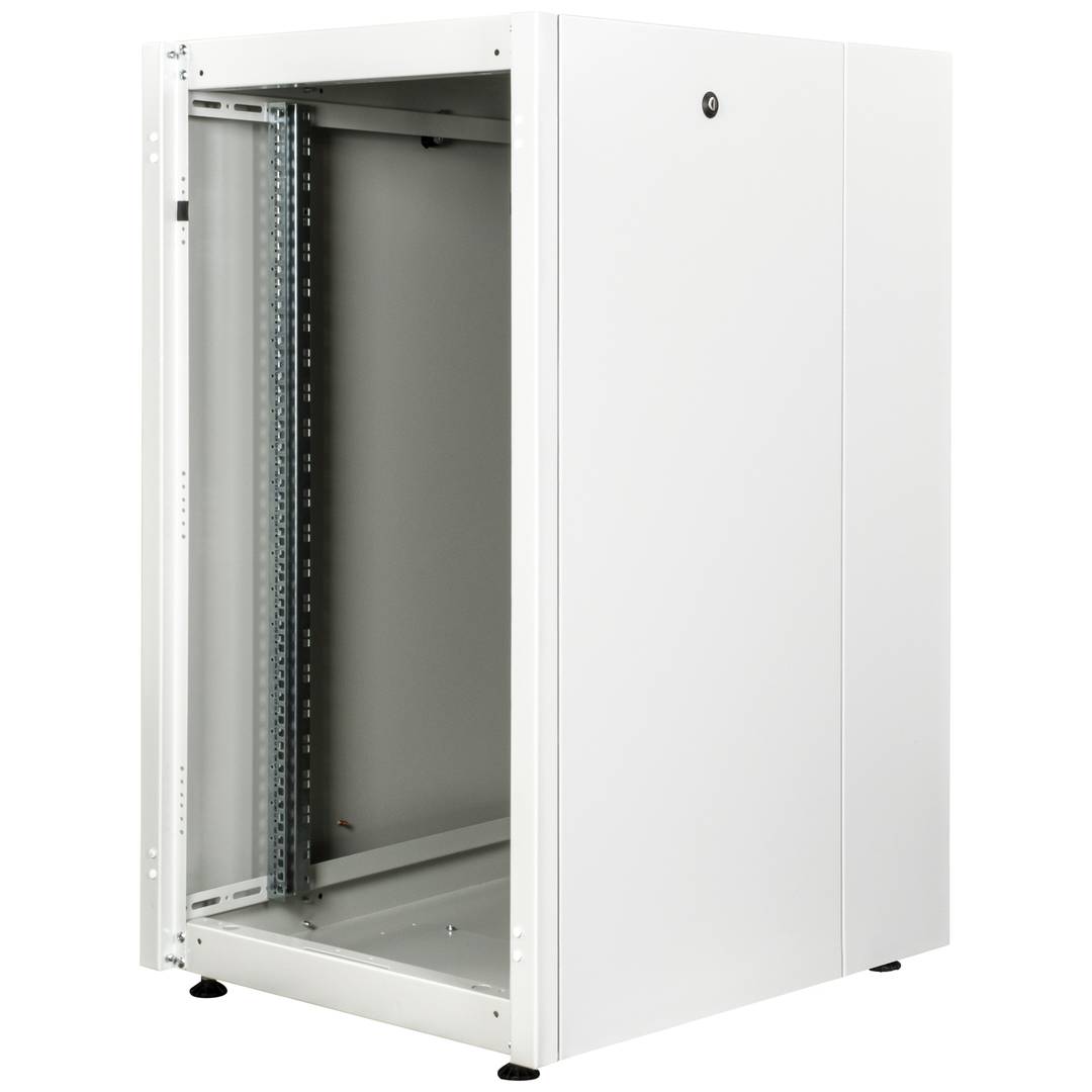 Armario rack 19'' de pie 22U 600x800x1081mm MobiRack de RackMatic Blanco y puerta de metal perforado