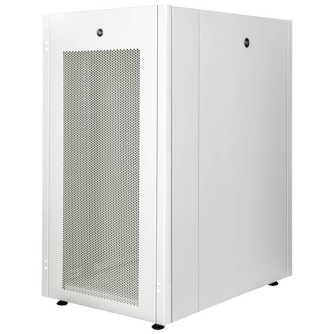 Armario rack 19'' de pie 22U 600x800x1081mm MobiRack de RackMatic Blanco y puerta de metal perforado