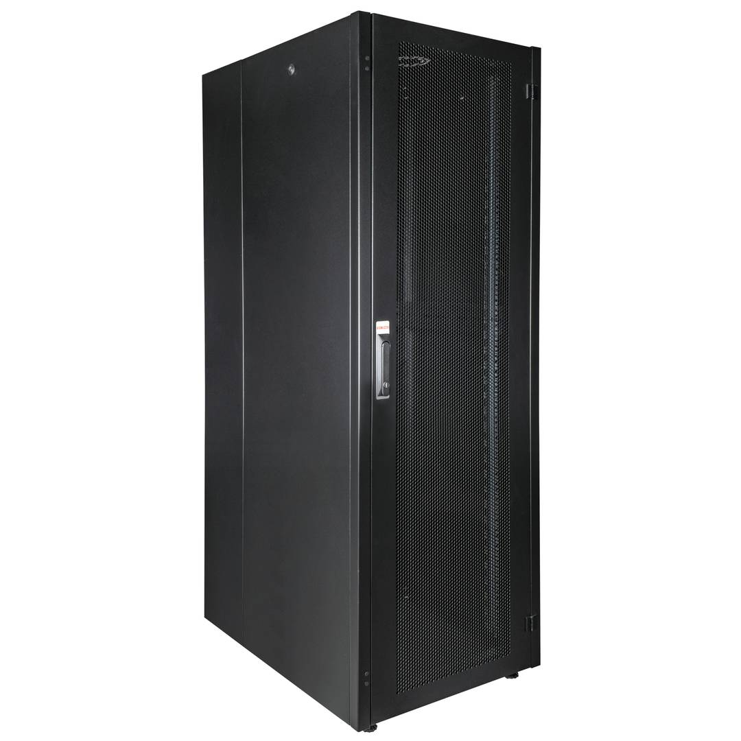 Armario rack 19'' de pie 32U 600x800x1536mm MobiRack de RackMatic Negro y puerta de metal perforado