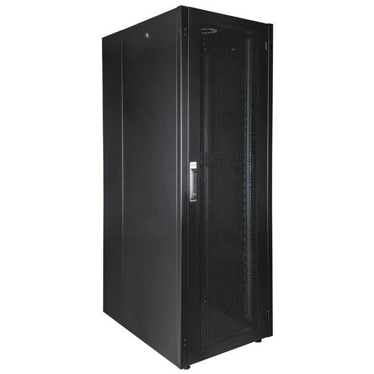 Armario rack 19'' de pie 32U 600x800x1536mm MobiRack de RackMatic Negro y puerta de metal perforado