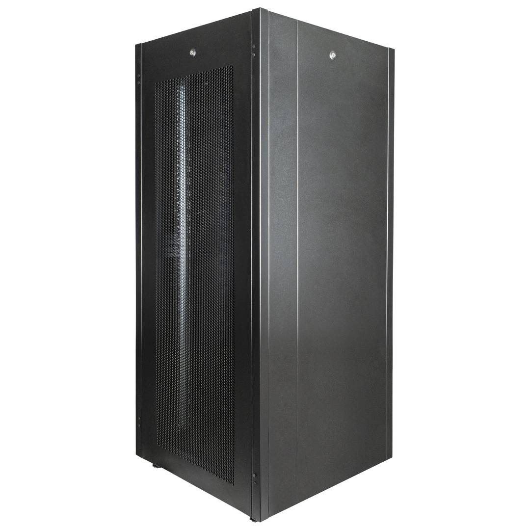 Armario rack 19'' de pie 32U 600x800x1536mm MobiRack de RackMatic Negro y puerta de metal perforado