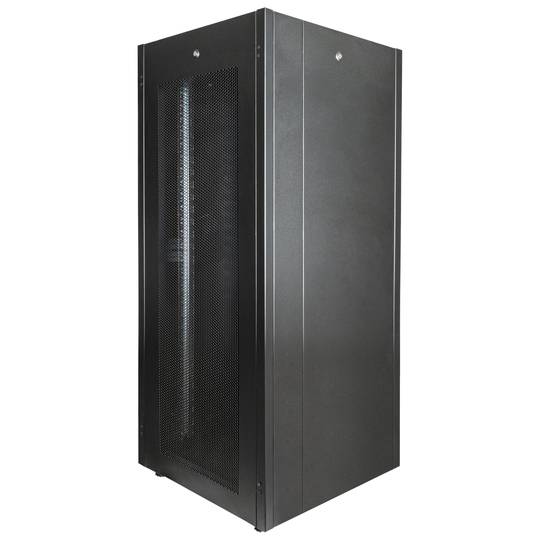 Armario rack 19'' de pie 32U 600x800x1536mm MobiRack de RackMatic Negro y puerta de metal perforado