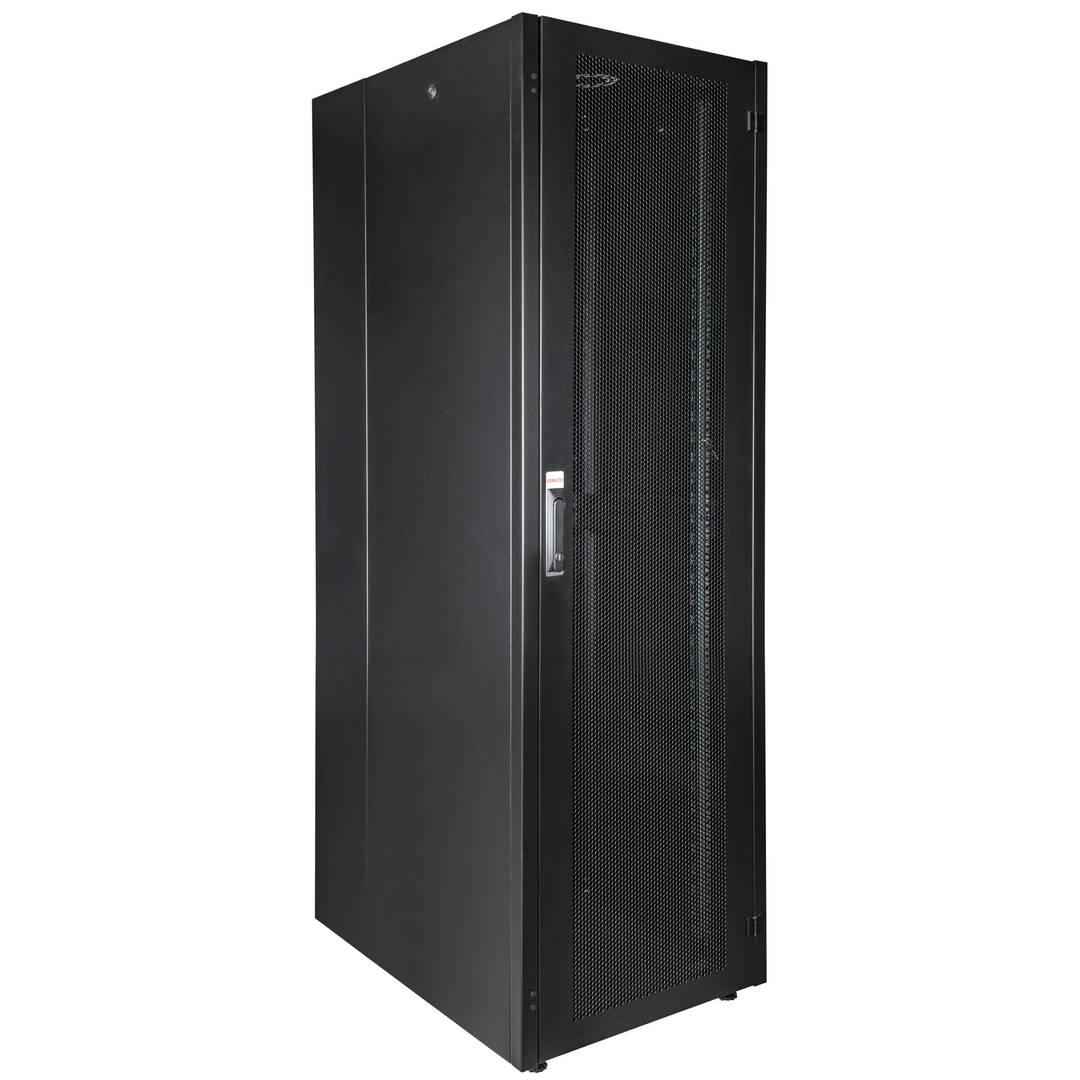 19'' Stand-Rack-Schrank 42U 600x800x1980mm MobiRack von RackMatic Schwarze und perforierte Metalltür