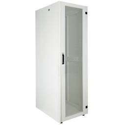 Szafa rack 19'' stojąca 42U 600x800x1980mm MobiRack by RackMatic Białe i drzwiczki metalowe perforowane
