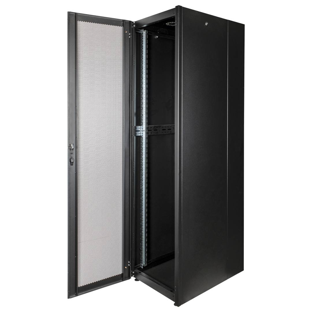 Armario rack 19'' de pie 47U 600x800x2202mm MobiRack de RackMatic Negro y puerta de metal perforado