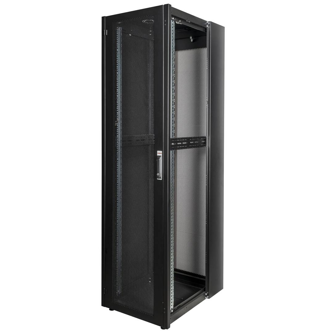Armario rack 19'' de pie 47U 600x800x2202mm MobiRack de RackMatic Negro y puerta de metal perforado