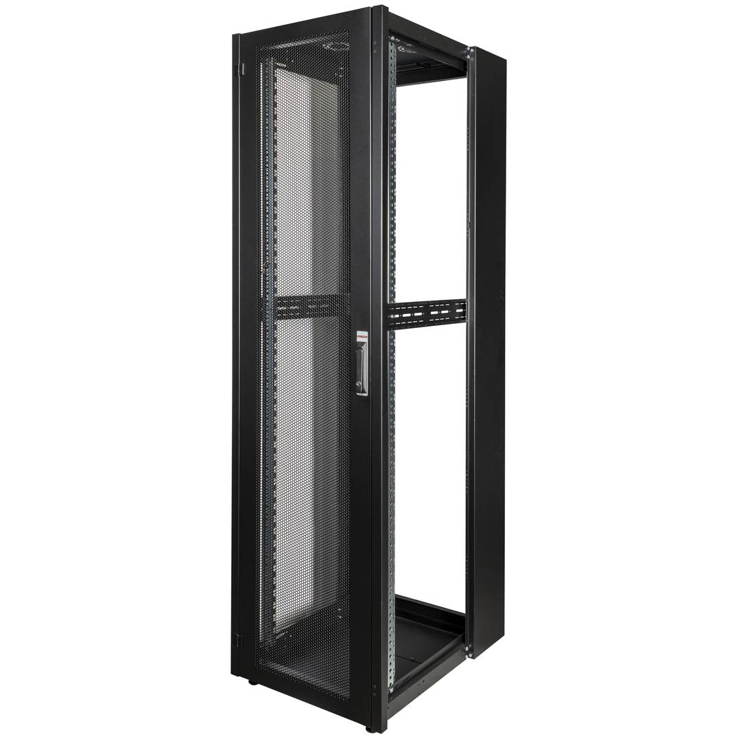 Armario rack 19'' de pie 47U 600x800x2202mm MobiRack de RackMatic Negro y puerta de metal perforado