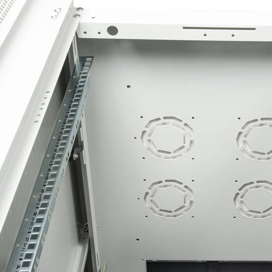 Szafa rack 19'' stojąca 47U 600x800x2202mm MobiRack by RackMatic Białe i perforowane drzwiczki metalowe